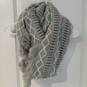 Gray Textured Knit Scarf